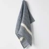 Herringbone Tea Towel - Indigo -Best Home herringbone linen tea towel indigo 1