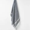 Herringbone Throw - Indigo -Best Home herringbone linen throw indigo 1