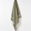 Herringbone Throw - Khaki -Best Home herringbone linen throw khaki 1