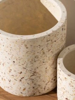 Shell Planter - Medium -Best Home inartisan arjen lightweight shell finish cynlindrical pots 2