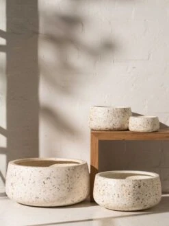 Shell Wide Planter - Medium -Best Home inartisan koen lightweight shell finish open pots 2