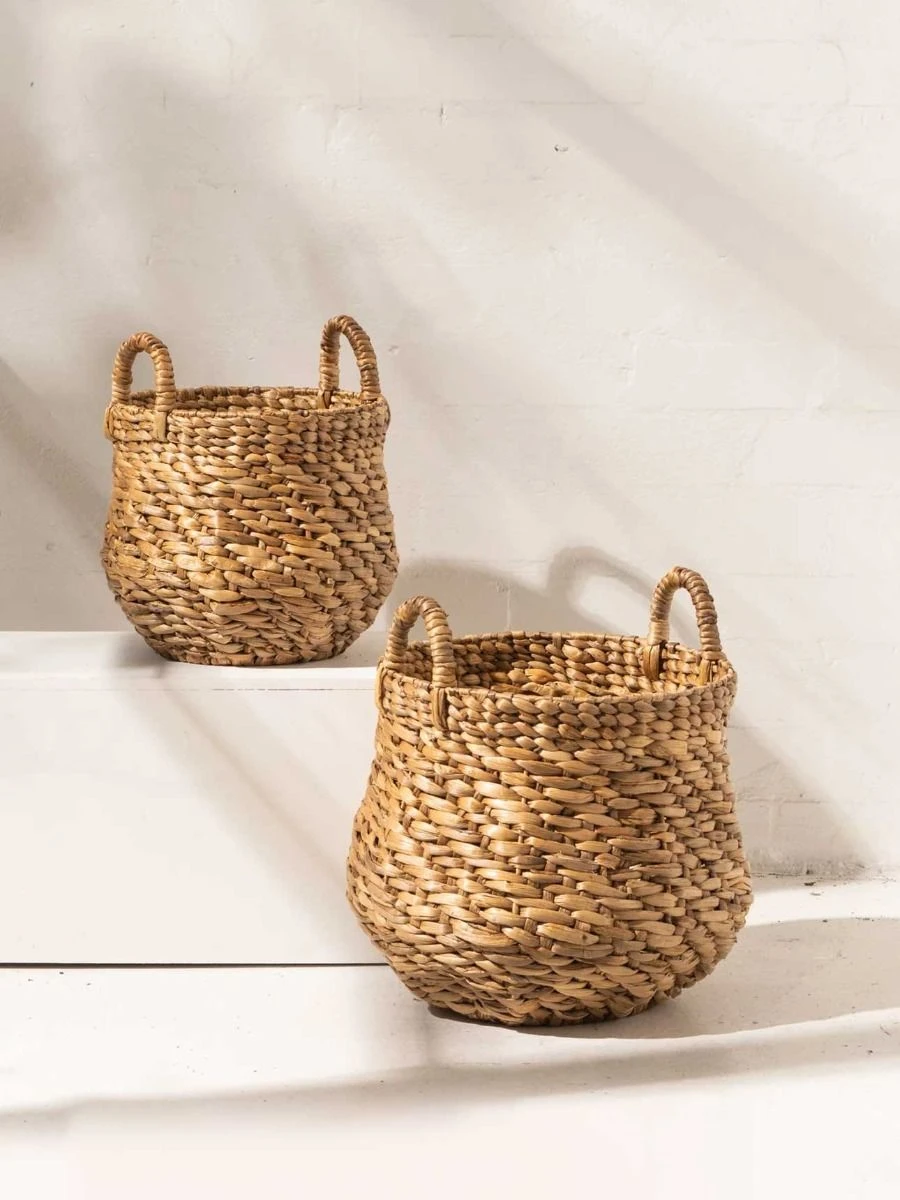 Waterhyacinth Octagonal Belly Basket - Small - Image 2