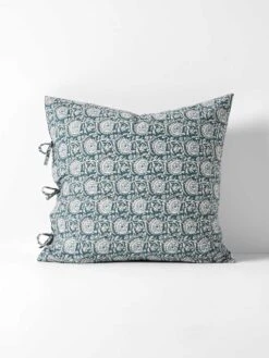 Jaipur European Pillowcase - Mineral & Indian Teal