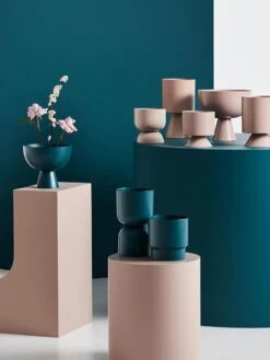 Dusty Rose Vera Planter Large -Best Home lightly planters vessels teal dusty rose 1