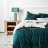 Luxury Velvet Quilt Cover - Indian Teal -Best Home luxury velvet bedlinen indian teal 2 3