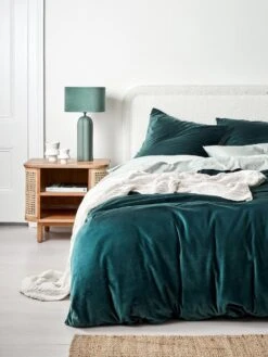 Luxury Velvet Standard Pillowcase - Indian Teal 5 Luxury Velvet Standard Pillowcase - Indian Teal -Best Home luxury velvet bedlinen indian teal 2 4