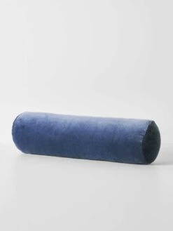 Luxury Velvet Bolster - Bijou Blue -Best Home luxury velvet bolster cushion bijou blue 1