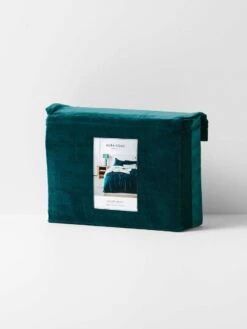 Luxury Velvet Quilt Cover - Indian Teal -Best Home luxury velvet quilt cover indian teal packaging