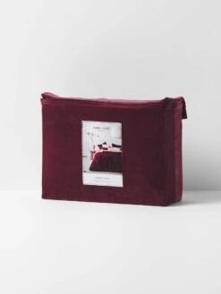 Luxury Velvet Quilt Cover - Merlot -Best Home luxury velvet quilt cover merlot packaging
