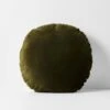 Luxury Velvet 55cm Round Cushion - Khaki -Best Home luxury velvet round cushion khaki 1