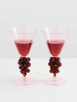 Bordeaux Wine Glass Set - Pink -Best Home maison balzac bordeaux wine glasses pink amber 3