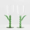 Palmier Wine Glass Set In Green By Catherine Martin -Best Home maison balzac catherine martin palmier wine glasses green clear 1