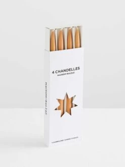Chandelles 4Pk Tapered Candles - Caramel