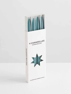 Chandelles 4Pk Tapered Candles - Teal