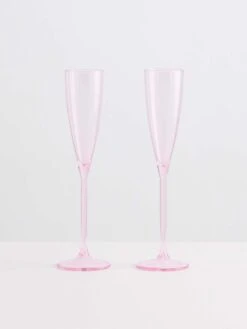 Champagne Flutes Set Of 2 - Pink