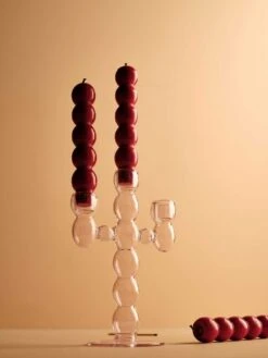 Grand Volute Candle Holder - Pink -Best Home maison balzac grande volute candleholder pink 7