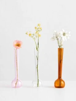 Margot Vase Trio - Amber/Pink/Clear