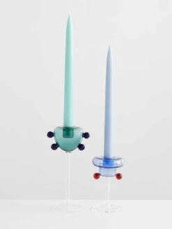 Grand Pompom Candleholder - Teal -Best Home maison balzac petit pompom candle holder clear with azure amber 5 1