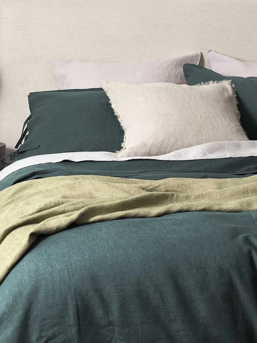 Maison Vintage Quilt Cover - Indian Teal 4 Maison Vintage Quilt Cover - Indian Teal - Image 2