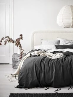 Rufus Block Square Marble Side Table - Grey Fleck Marble -Best Home maison vintage bedlinen shadow 6