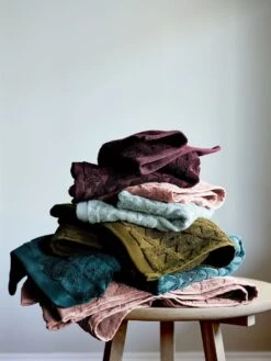 Maya Hand Towel - Fig -Best Home maya bath towels stacked 4