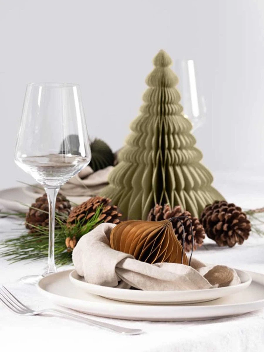 Glitter Christmas Tree 24cm Standing Ornament - Olive 4 Glitter Christmas Tree 24cm Standing Ornament - Olive - Image 2