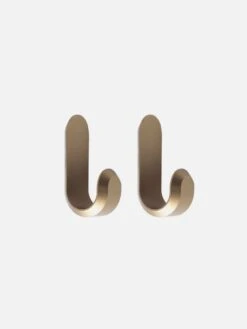 Normann Copenhagen Curve Mini Hook Set Of 2- Matt Gold