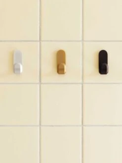 Normann Copenhagen Curve Mini Hook Set Of 2- Matt Silver -Best Home normann copenhagen curve mini hooks matt silver gold black