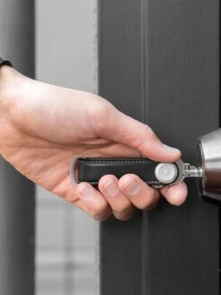 Leather Key Organiser - Charcoal Grey -Best Home orbitkey leather charcoal grey stitching 5