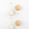 Papaya Fable Christmas Glass Baubles Set - Amber -Best Home papaya fable hanging baubles gold sparkle 1