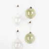 Papaya Wonderlust Christmas Glass Bauble Set - Clear / Sage -Best Home papaya wanderlust hanging baubles transparent glass clear sage set 4
