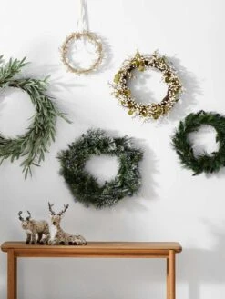 Papaya Fir Christmas Wreath - Large -Best Home papaya wreath deer bench