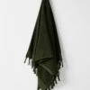 Paros Rib Bath Towel - Olive Night