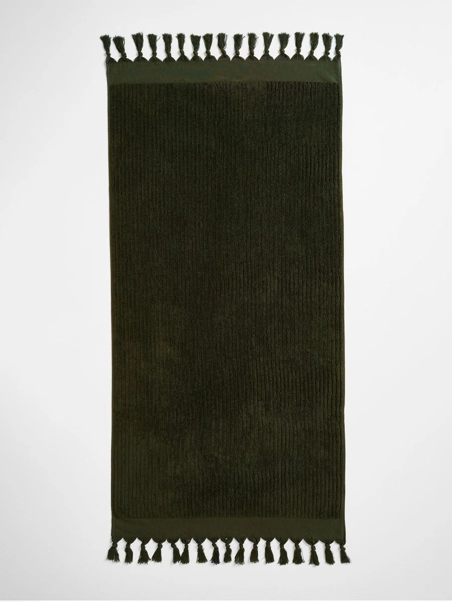 Paros Rib Bath Towel - Olive Night 4 Paros Rib Bath Towel - Olive Night - Image 2