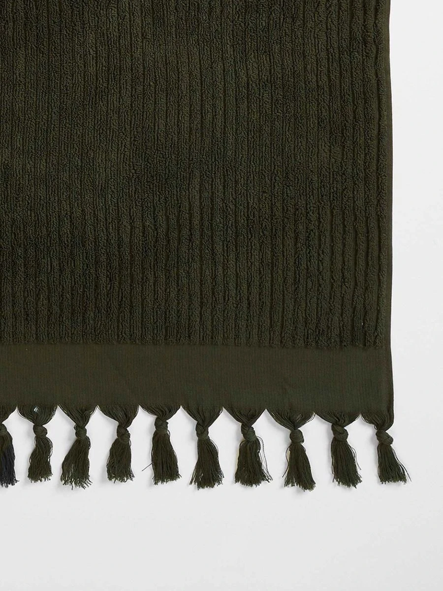 Paros Rib Bath Towel - Olive Night 5 Paros Rib Bath Towel - Olive Night - Image 3