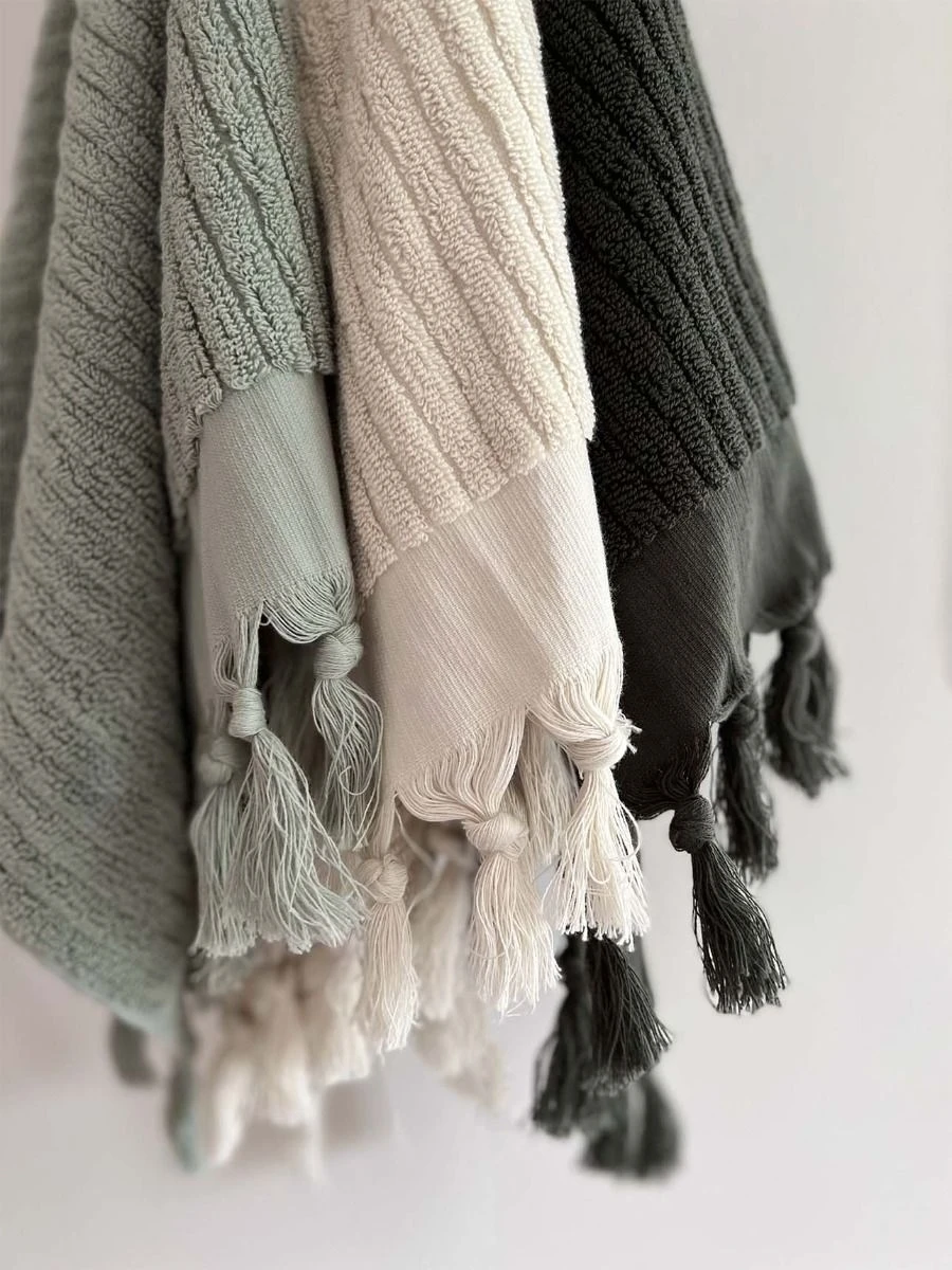 Paros Rib Hand Towel - Olive Night 6 Paros Rib Hand Towel - Olive Night - Image 4