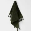 Paros Rib Hand Towel - Olive Night