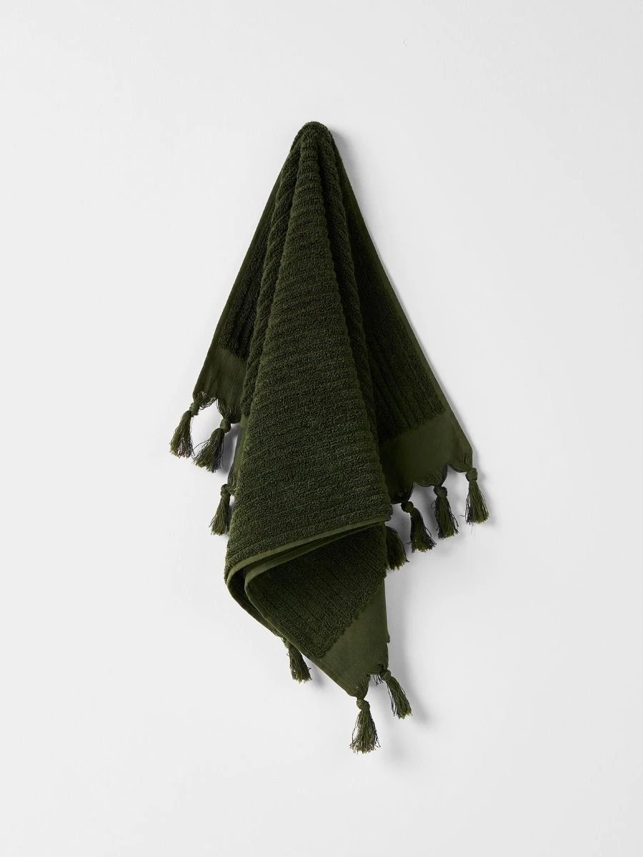 Paros Rib Hand Towel - Olive Night 3 Paros Rib Hand Towel - Olive Night