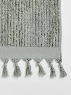 Paros Rib Bath Sheet - Sage -Best Home paros rib hand towel sage 2 detail 1