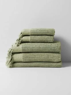 Paros Rib Bath Towel Set - Fennel