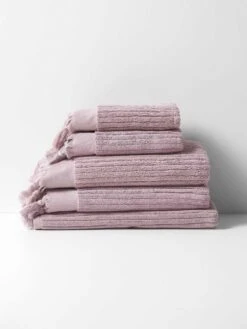 Paros Rib Bath Towel Set - Lilac