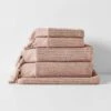 Paros Rib Bath Towel Set - Shell -Best Home paros rib towel stack shell 1