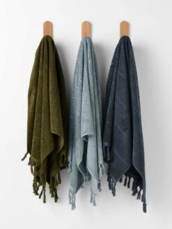Paros Bath Sheet - Slate -Best Home paros towels khaki eucalypt slate 1