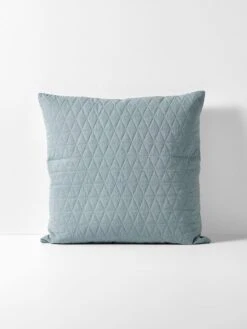 Chambray Quilted European Pillowcase - Bluestone