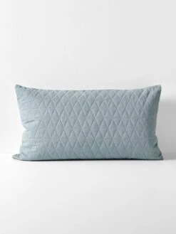 Chambray Quilted Standard Pillowcase - Bluestone