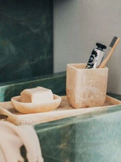 Flow Bathroom Tray - Peach Blush -Best Home saarde flow resin tray peach blush 3