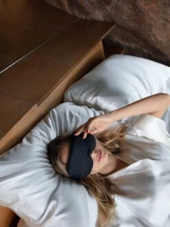 Slip Silk Sleep Mask - Black -Best Home slip pillowcases mask 4
