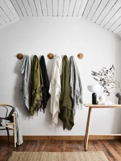 Vintage Linen Fringe Throw - Limestone -Best Home throws limestone olive white slate dove