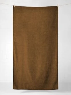 Vintage Linen Tablecloth - Tobacco -Best Home vintage linen fringe tablecloth tobacco 1