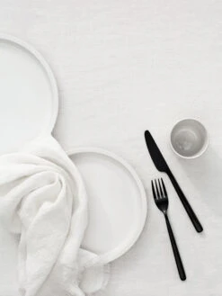 Vintage Linen Tablecloth - Marshmallow -Best Home vintage linen fringe tablelinen marshmallow